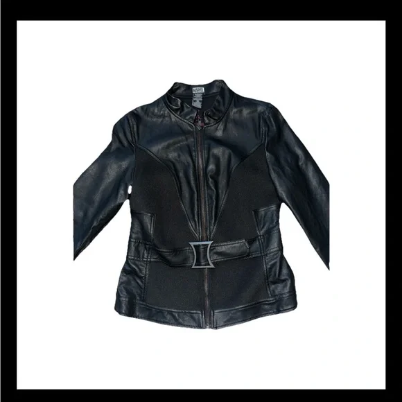 Marvel Women's Black Leather Jacket size medium - Picture 4 of 12
